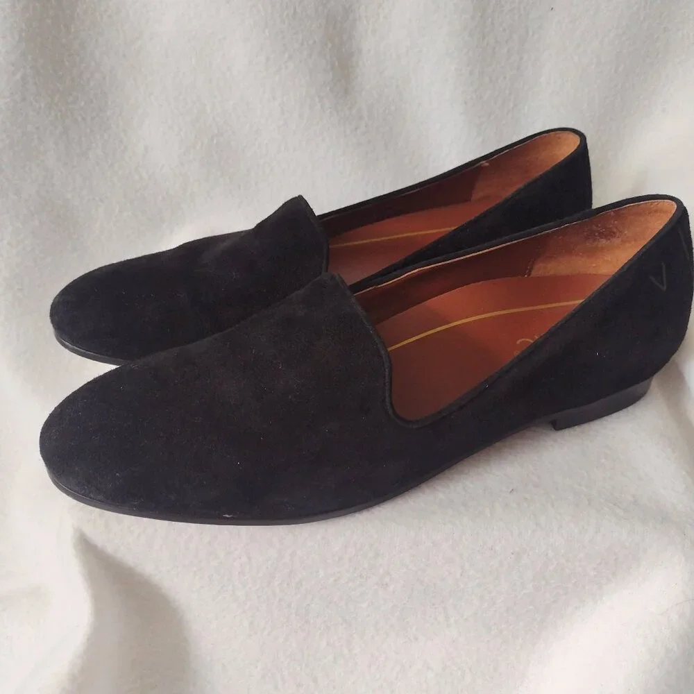 Vionic Willa Black Suede Loafers 8 Comfort Slip-On Business Casual Shoes - Picture 1 of 10